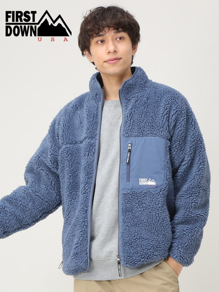 FIRST DOWN USA (ファーストダウンユーエスエー) ポケット スタンド フルジップ ボアジャケット BOA JKT F342555C