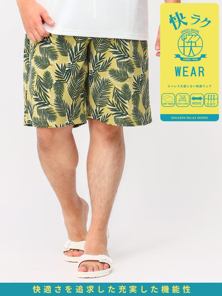 大きいサイズ メンズ B＆T CLUB (ビーアンドティークラブ) 快ラクWEAR カイラク 快楽 ドライワッフル 無地＆総柄 ショートパンツ
