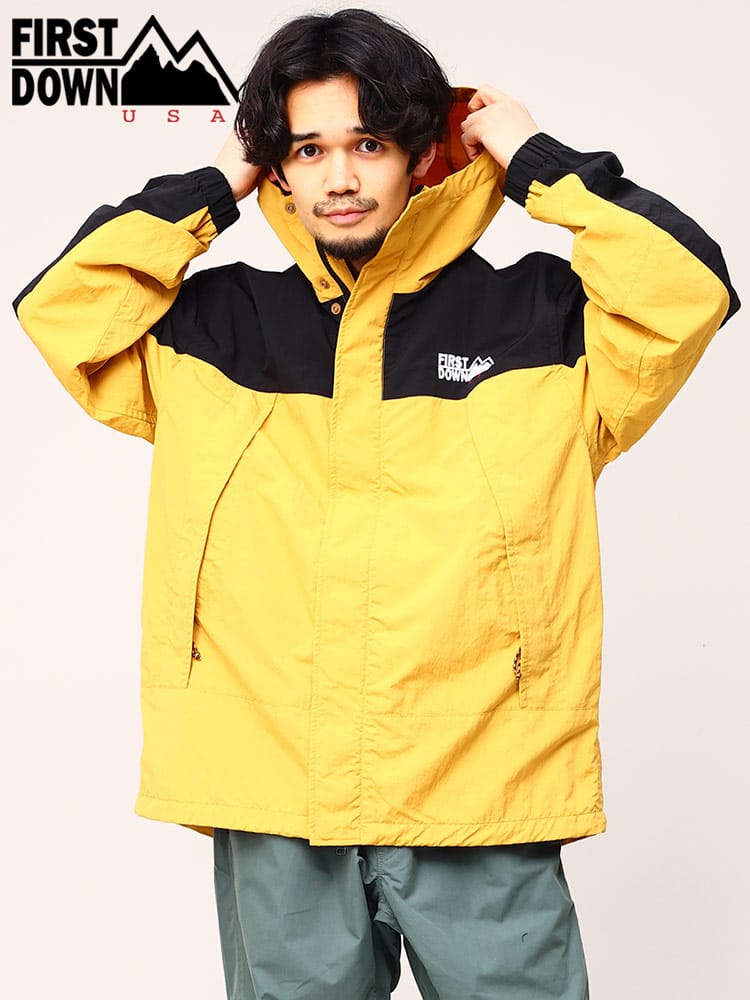 FIRST DOWN USA (ファーストダウンユーエスエー) 切り替え 裏メッシュ フルジップ ジャケット MOTOWN JKT TASLAN NYLON マンパ マウンテンパーカー ナイロンジャケット