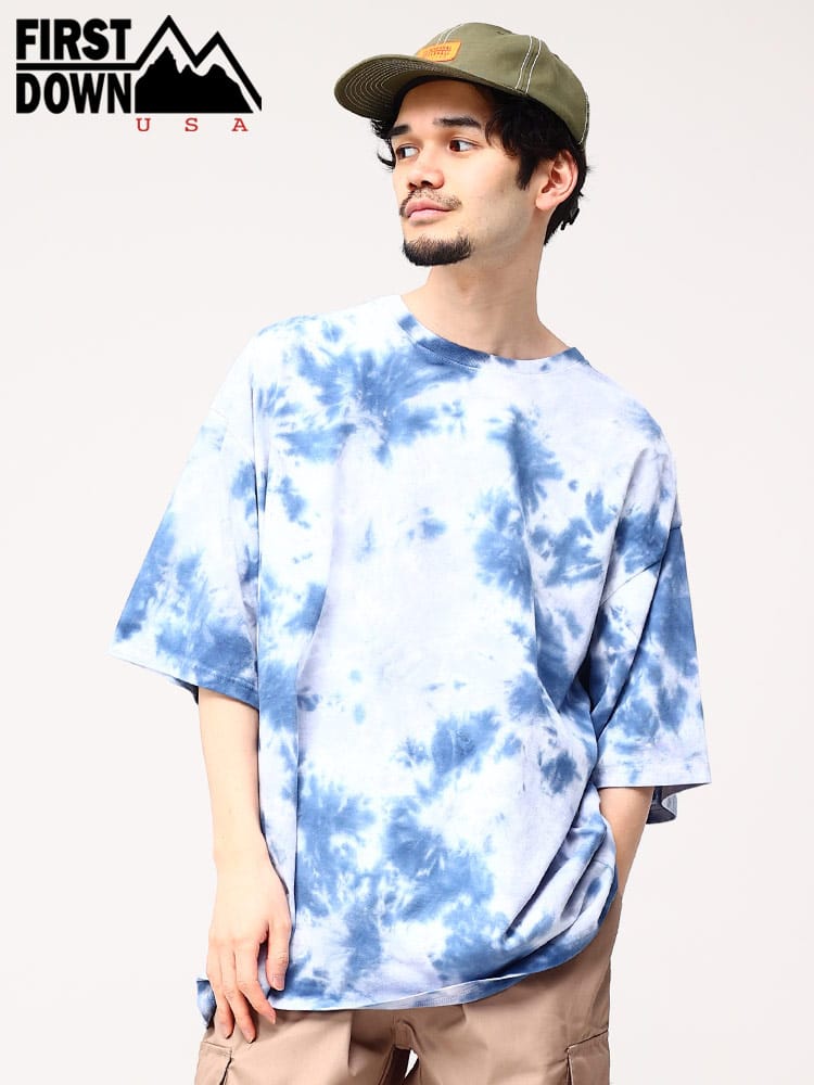 ファーストダウンユーエスエー Tシャツ タイダイ柄 FIRST DOWN USA オーバーサイズ クルーネック ユニセックス 半袖 <br>メンズ 男性 トップス シャツ Tシャツ クルー 半袖 春 夏 F401003CD12<br>