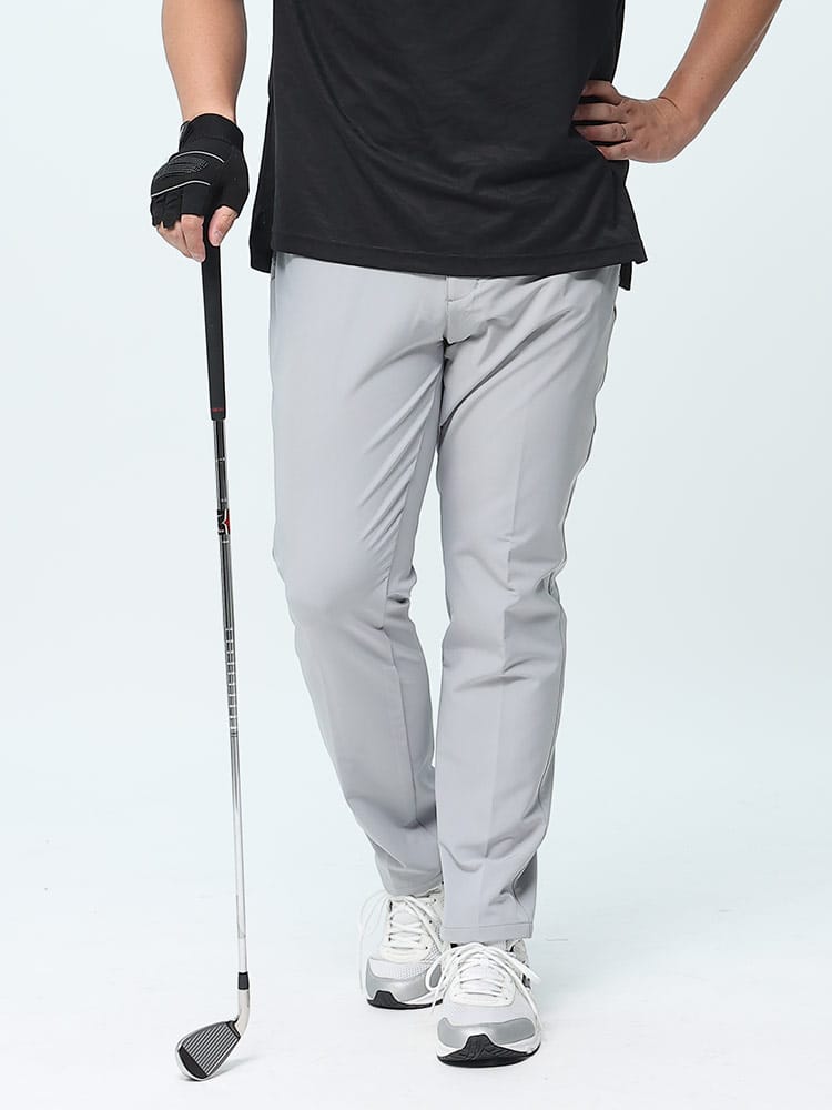 在庫処分 返品交換不可 大きいサイズ メンズ B＆T GOLF (ビーアンドティーゴルフ) GOLF ストレッチ 無地 ノータック パンツ