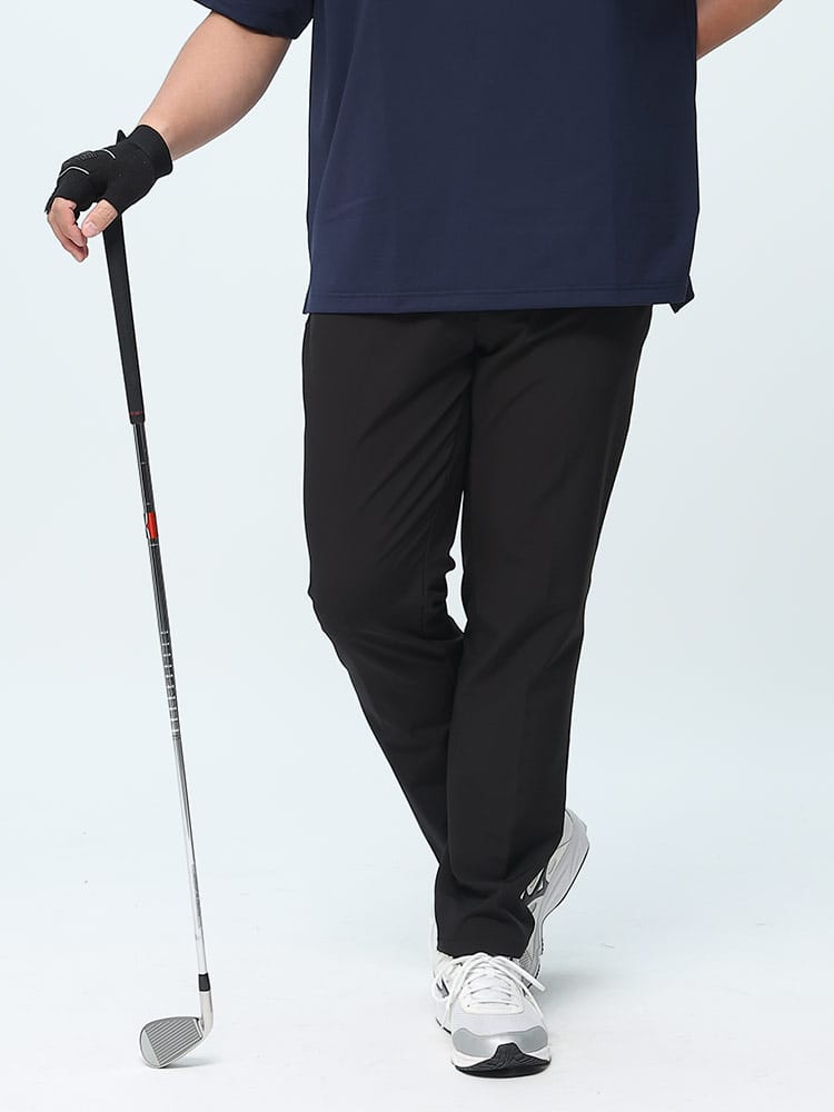 在庫処分 返品交換不可 大きいサイズ メンズ B＆T GOLF (ビーアンドティーゴルフ) GOLF ストレッチ 無地 ノータック パンツ