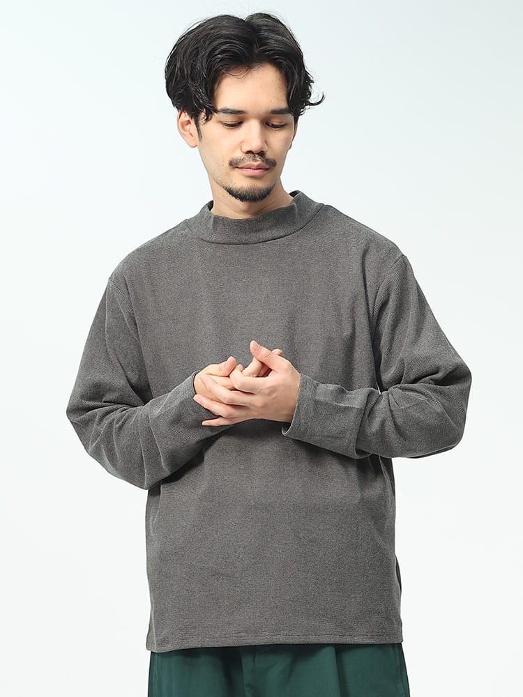 KAITEKI+ (カイテキプラス) 吸湿発熱 フラッフィースムース ハイネック 長袖 Tシャツ
