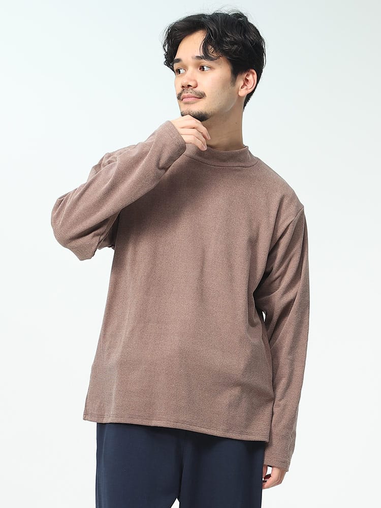 KAITEKI+ (カイテキプラス) 吸湿発熱 フラッフィースムース ハイネック 長袖 Tシャツ