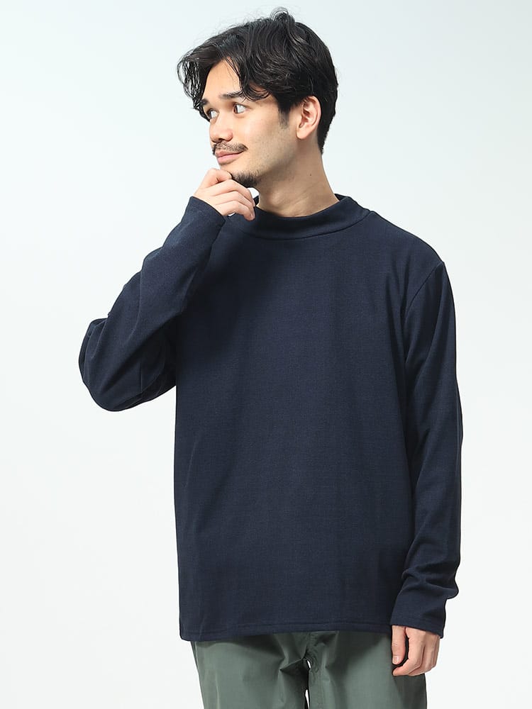 KAITEKI+ (カイテキプラス) 吸湿発熱 フラッフィースムース ハイネック 長袖 Tシャツ