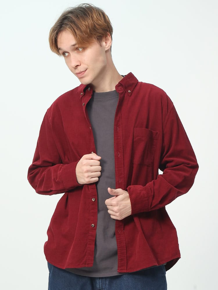S＆SONS (エスアンドサンズ) コーデュロイ ボタンダウン 長袖 シャツ