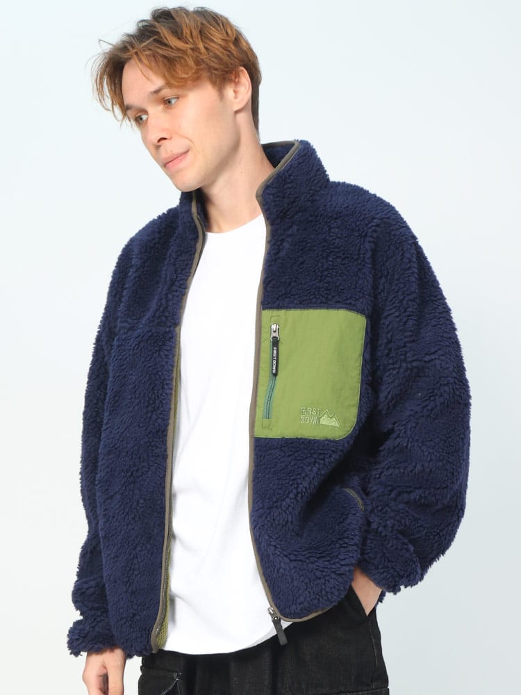 FIRST DOWN USA (ファーストダウンユーエスエー) ボアフリース フルジップ ジャケット BOA FLEECE JKT