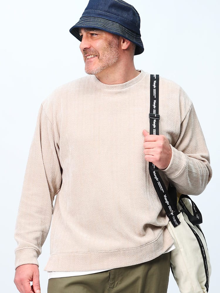 長袖 ロンT モールタッチ ダブルフェイス フェイクレイヤード トレーナー トップス Tシャツ  大きいサイズ メンズ