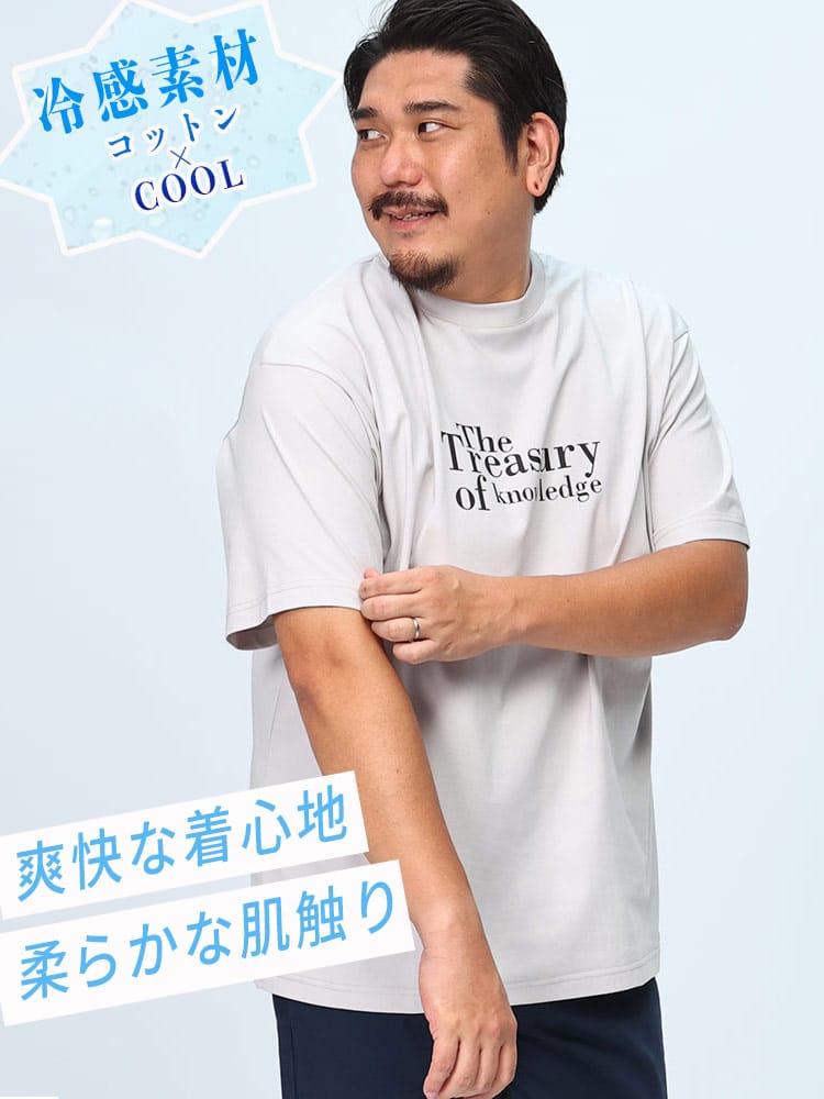 半袖 Tシャツ USAコットン×COOL レトロデザインロゴ クルーネック トップス 大きいサイズ メンズ