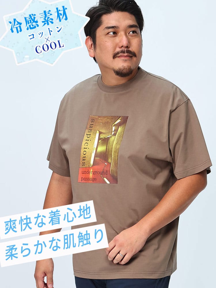 半袖 Tシャツ USAコットン×COOL ビンテージフォト クルーネック トップス 大きいサイズ メンズ