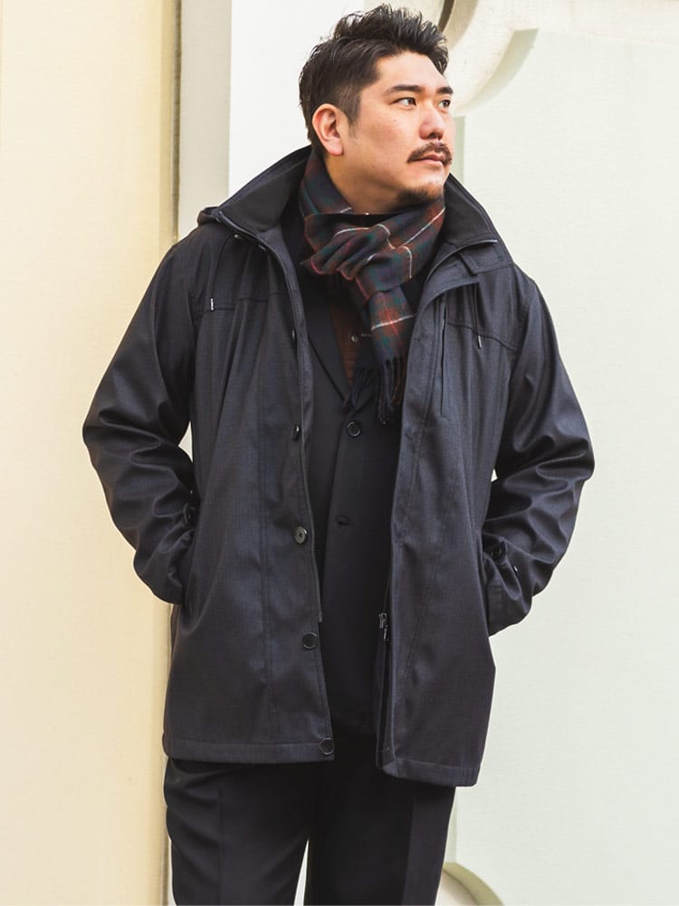 ボンディングコート フード着脱 フェイクウール アウター コート ジャケット ブルゾン 大きいサイズ メンズ