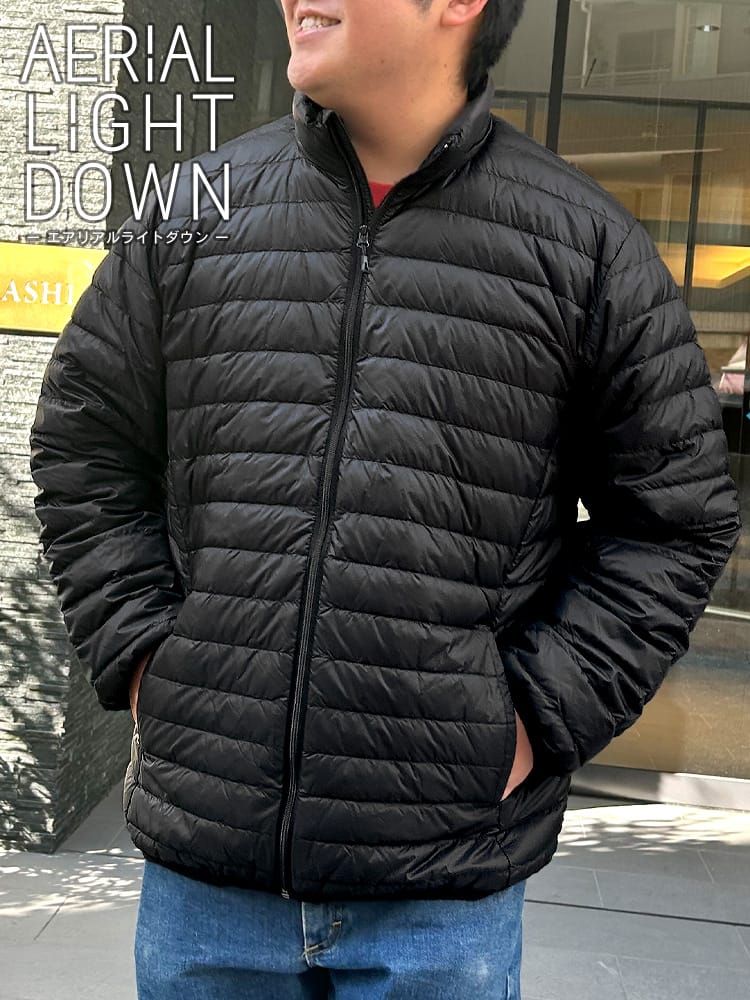ライトダウンジャケット 撥水 軽量ナイロン アウター ブルゾン ダウン 防寒 無地 大きいサイズ メンズ