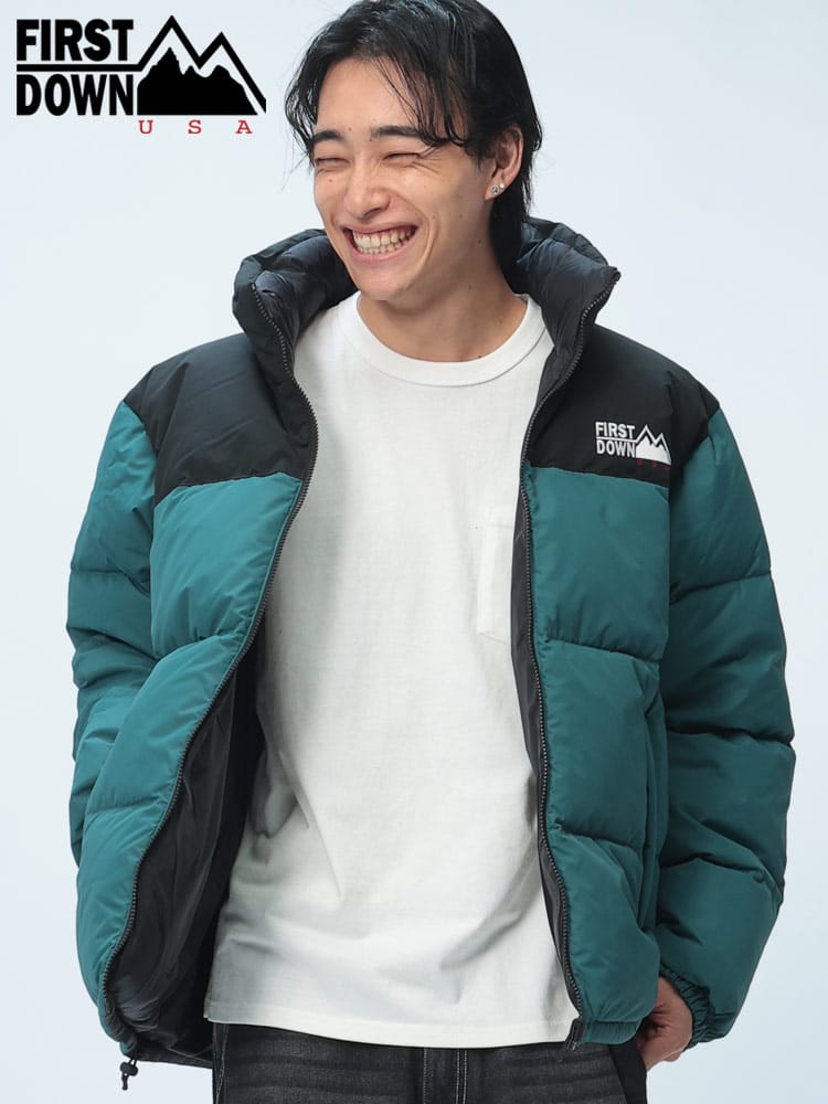 FIRST DOWN USA (ファーストダウンユーエスエー) リバーシブル 撥水 バブルダウンジャケット マイクロフト 700フィルパワー F742001D12