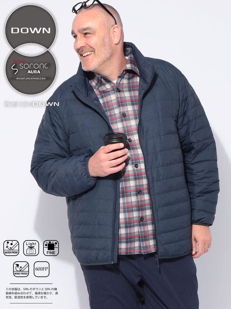 【WEB限定価格】ダウンジャケット 撥水 軽量 20Dナイロン アウター スタンド ジップ 秋 冬 大きいサイズ メンズ