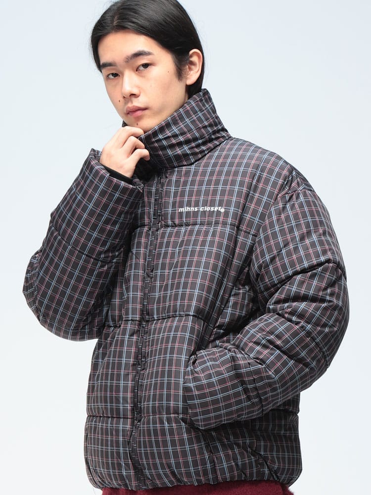 mihns closet (ミンズクローゼット) ボリュームブルゾン ストレッチ フルジップ 薄中綿 7452487B メンズ ユニセックス トップス アウター ジャケット ブルゾン スタンド フルジップ