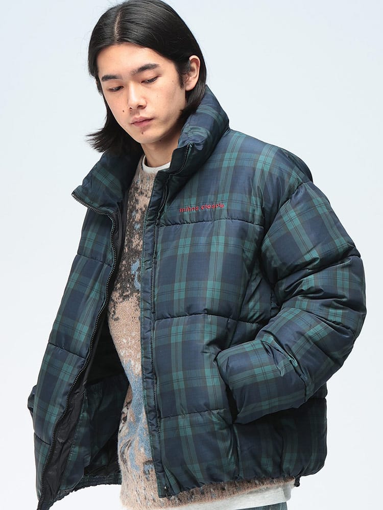 mihns closet (ミンズクローゼット) ボリュームブルゾン ストレッチ フルジップ 薄中綿 7452487B メンズ ユニセックス トップス アウター ジャケット ブルゾン スタンド フルジップ