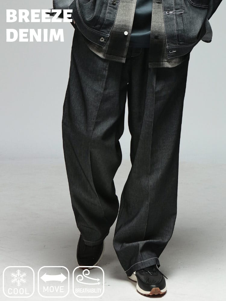 パンツ メンズ 大きいサイズ ストレッチ 接触冷感 通気性 トラウザーパンツ デニムパンツ ロングパンツ ボトムス ウエストゴム 春 夏