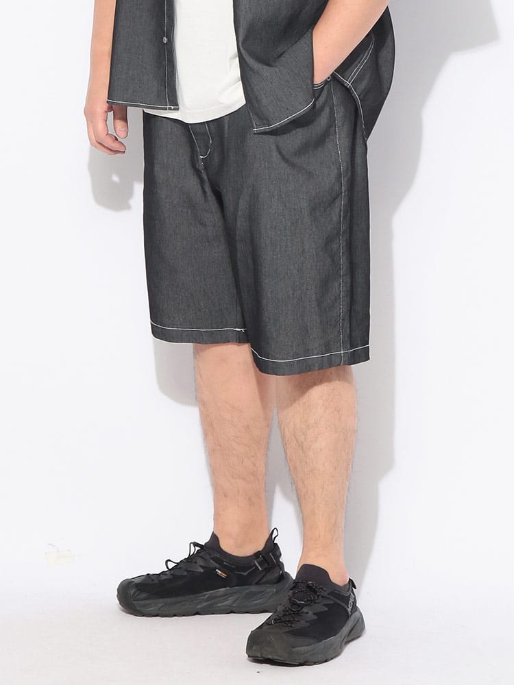ショートパンツ メンズ 大きいサイズ BREEZE DENIM デニム ウエストコード ショーツ ボトムス 半ズボン ジップフライ 春 夏