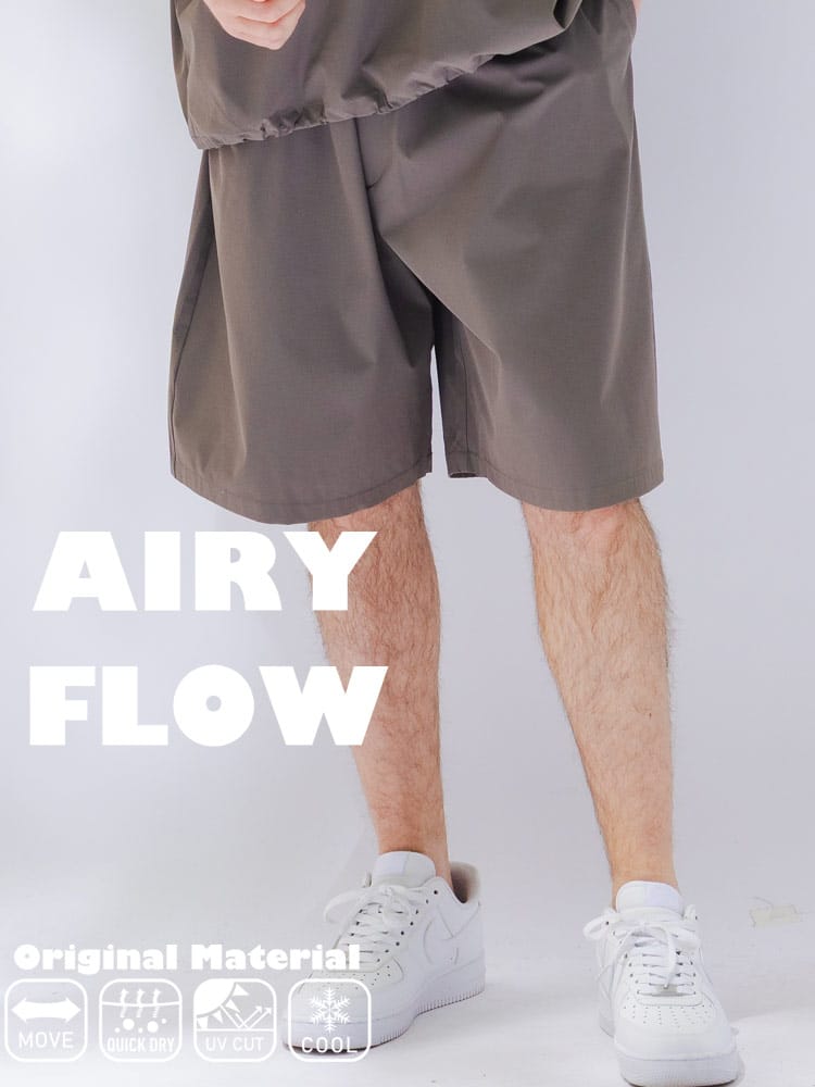 ショートパンツ メンズ 大きいサイズ AIRYFLOW ストレッチ 吸水速乾 UVカット 接触冷感 ショーツ ボトムス パンツ 半ズボン 涼しい 春 夏 