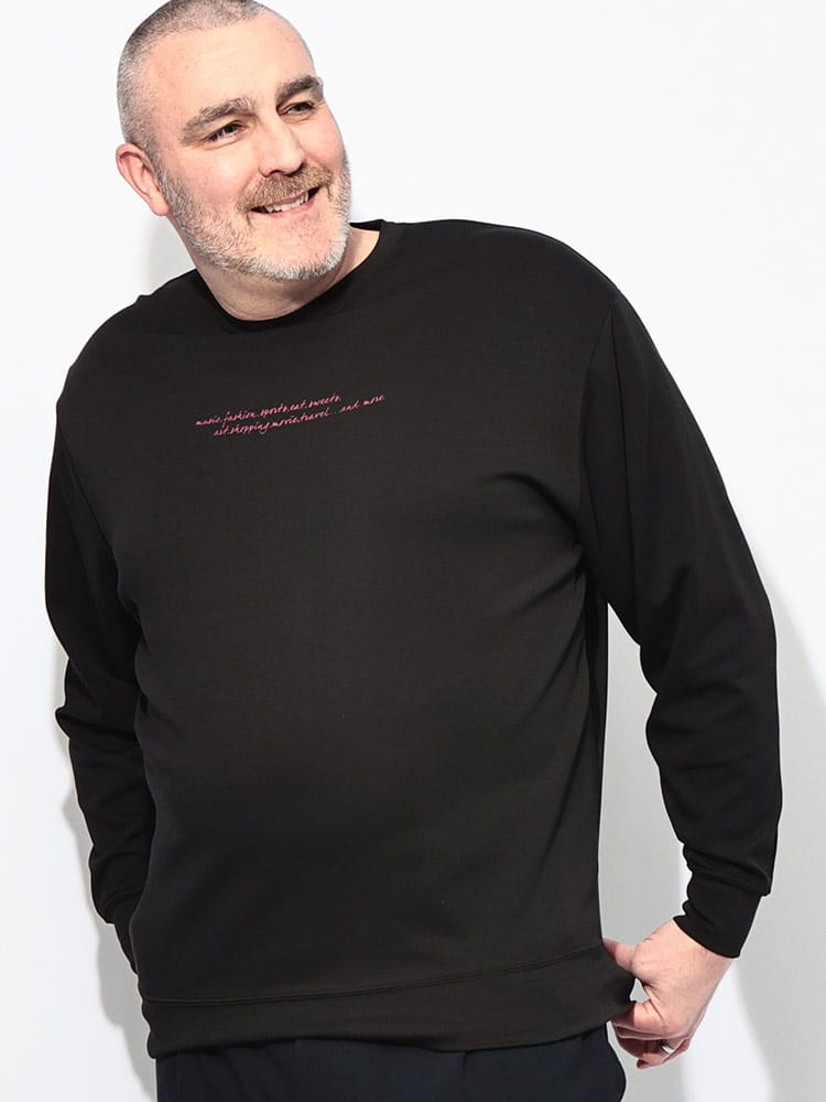 トレーナー 長袖 メンズ 大きいサイズ ふわかる Wフェイスポンチ クルーネック トップス カットソー ロンT 春 秋