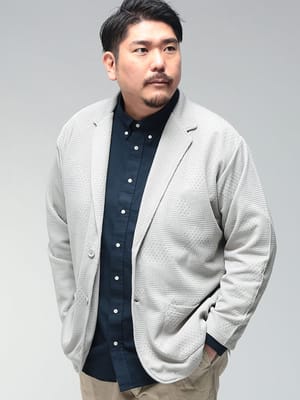 ジャケット メンズ 大きいサイズ ランダムジャガード シングル テーラード アウター ニットジャケット きれいめ 春 秋