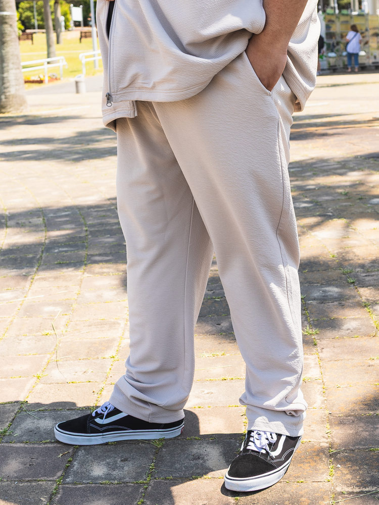 テーパード パンツ メンズ 大きいサイズ 快ラクWEAR DRYリップル