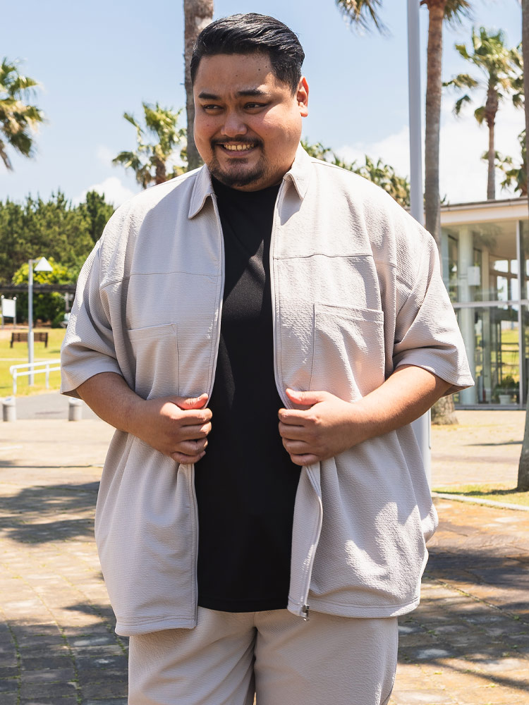 シャツ 半袖 メンズ 大きいサイズ 快ラクWEAR 冷感 ストレッチ