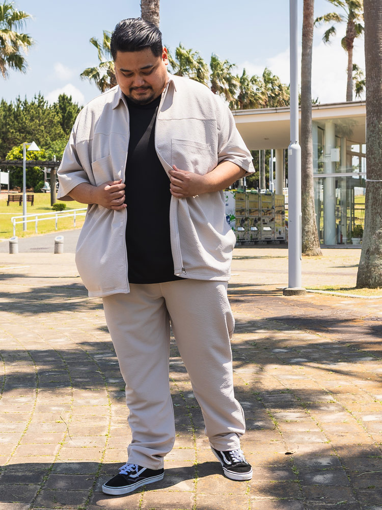 シャツ 半袖 メンズ 大きいサイズ 快ラクWEAR 冷感 ストレッチ