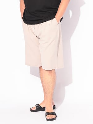 ショートパンツ メンズ 大きいサイズ 冷感 ストレッチ 快ラクWEAR DRYリップル タック入り ショーツ ボトムス 無地 シンプル ショーパン 春 夏