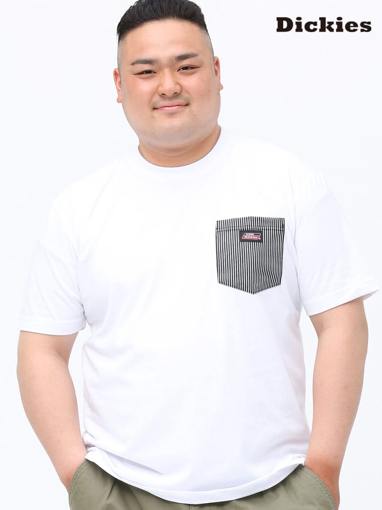 大きいサイズ メンズ GENUINE DICKIES (ジェニュインディッキーズ) 天竺 切り替えポケット クルーネック 半袖 Tシャツ