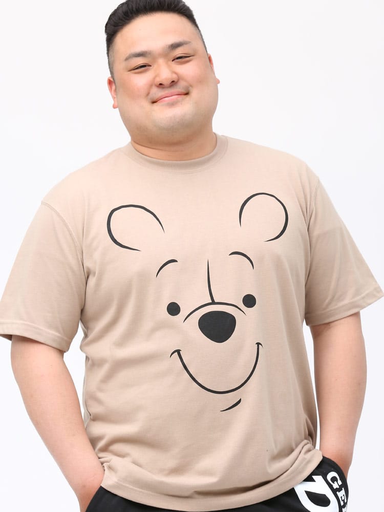 大きいサイズ メンズ DISNEY (ディズニー) 消臭抗菌 天竺 プリント クルーネック 半袖 Tシャツ