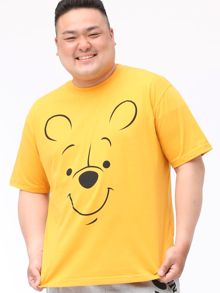 大きいサイズ メンズ DISNEY (ディズニー) 消臭抗菌 天竺 プリント クルーネック 半袖 Tシャツ