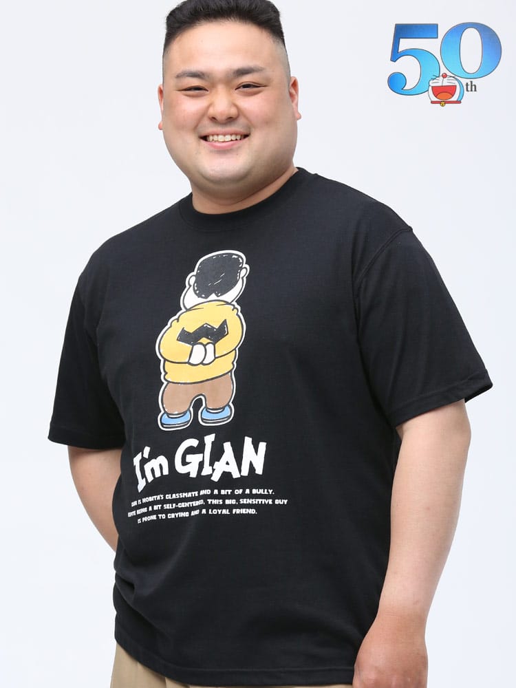 大きいサイズ メンズ ドラえもん (ドラエモン) 消臭抗菌テープ ドラえもん プリント クルーネック 半袖 Tシャツ