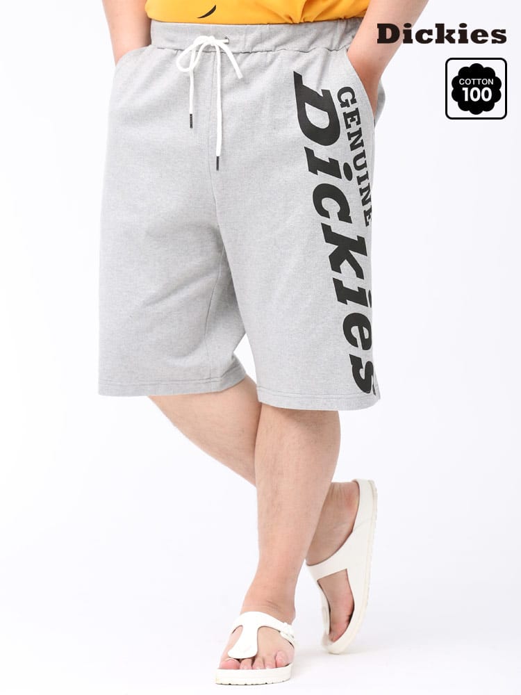 大きいサイズ メンズ GENUINE DICKIES (ジェニュインディッキーズ) 天竺 BIGプリント 前閉じ ショートパンツ