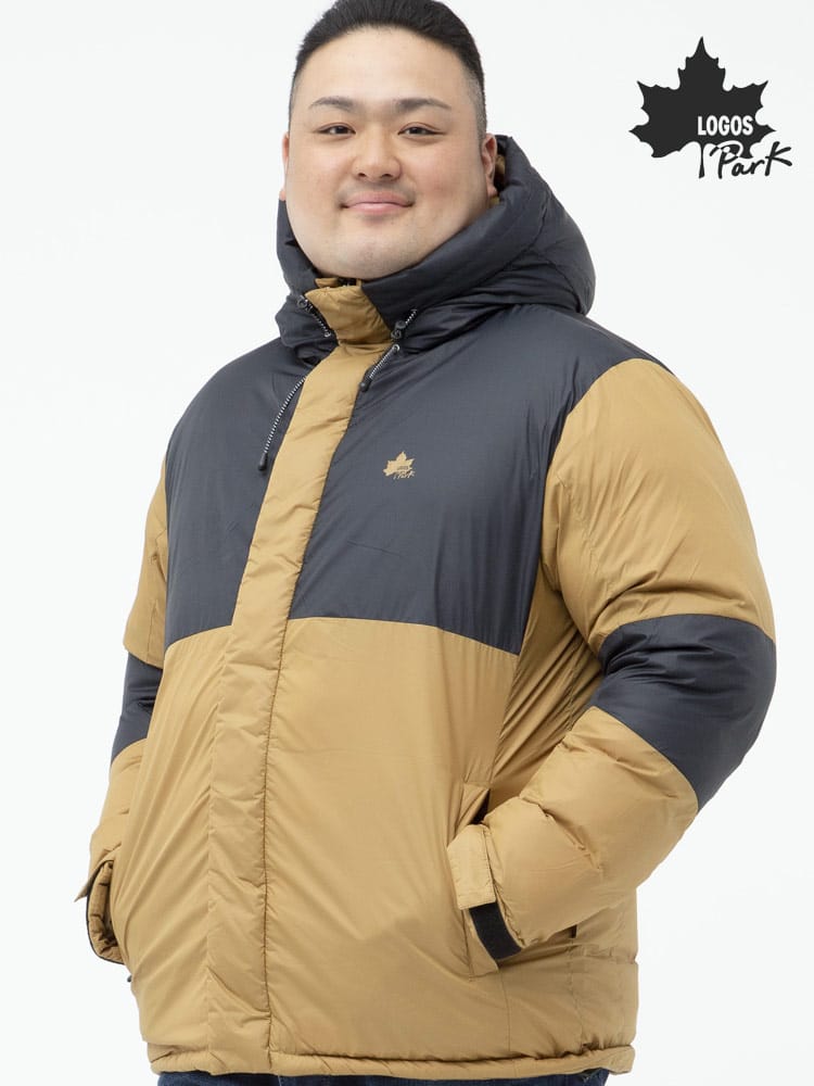 大きいサイズ メンズ LOGOS (ロゴス) LOGOSpark 撥水 フード フルジップ サーモア中綿 ブルゾン