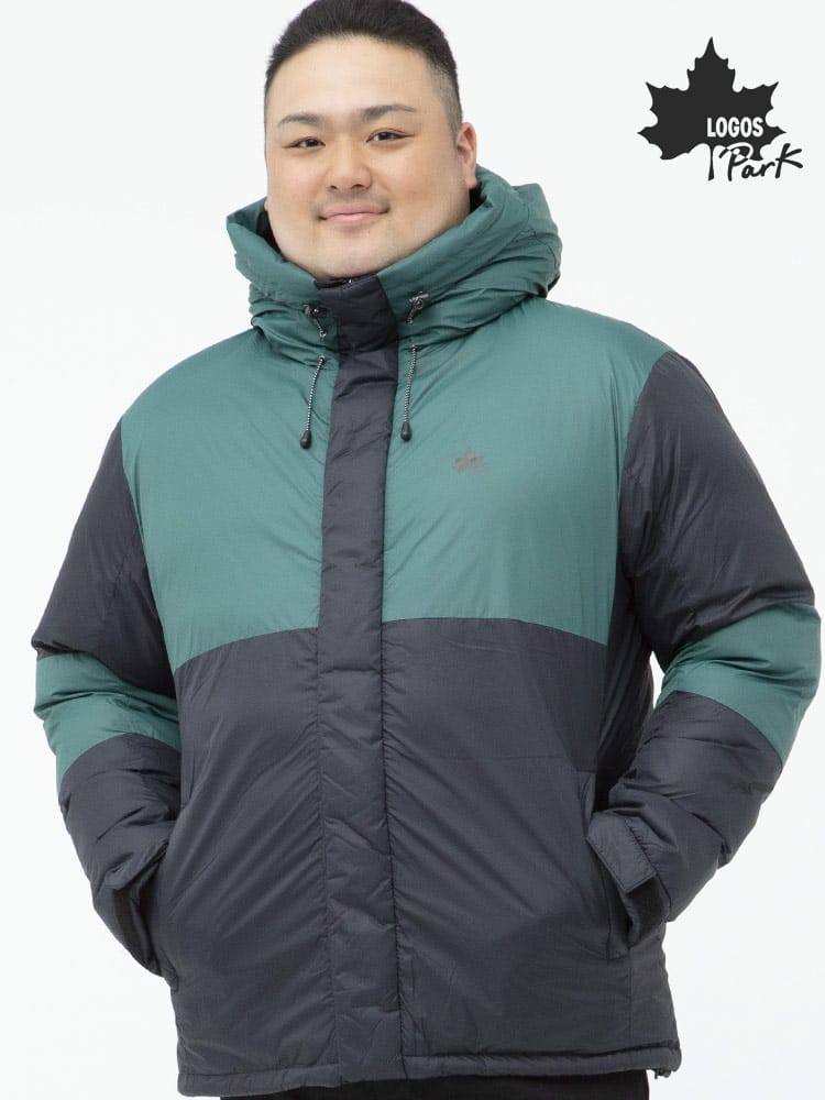 大きいサイズ メンズ LOGOS (ロゴス) LOGOSpark 撥水 フード フルジップ サーモア中綿 ブルゾン