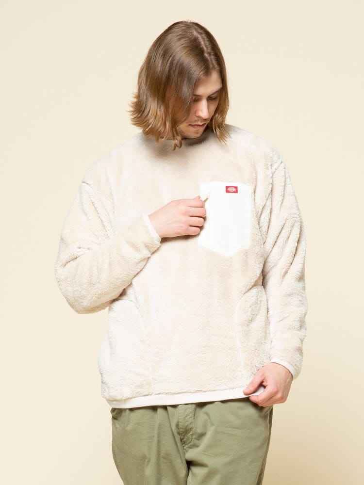 Dickies (ディッキーズ) シャギーボア ポケット クルーネック トレーナー