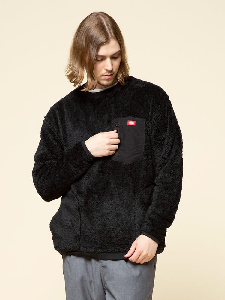 Dickies (ディッキーズ) シャギーボア ポケット クルーネック トレーナー