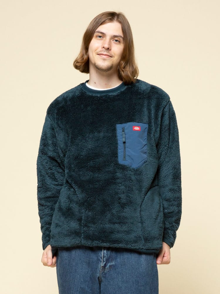 Dickies (ディッキーズ) シャギーボア ポケット クルーネック トレーナー