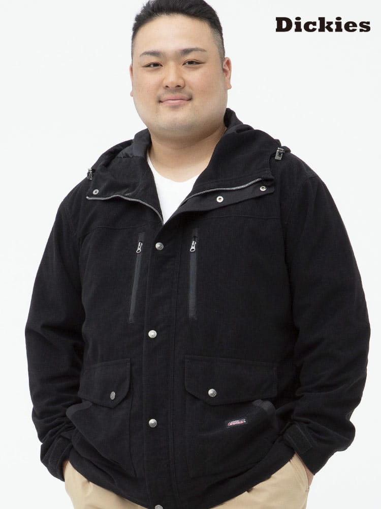 大きいサイズ メンズ GENUINE DICKIES (ジェニュインディッキーズ) コーデュロイ フード フルジップ パーカー