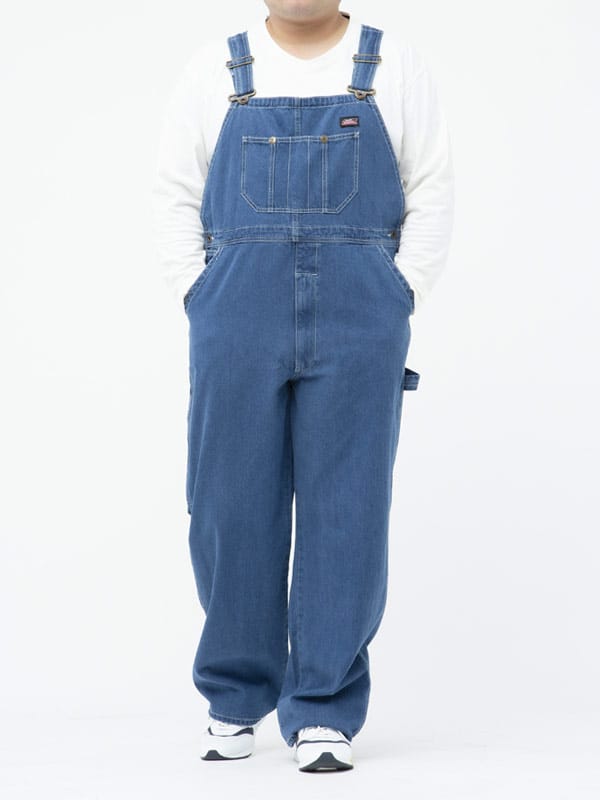 在庫処分 返品交換不可 大きいサイズ メンズ GENUINE DICKIES (ジェニュインディッキーズ) デニム＆ツイル コットン ポケット オーバーオール