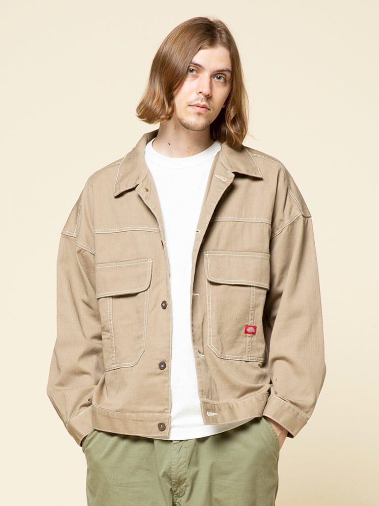 Dickies (ディッキーズ) 綿100％ BIGポケット 襟付き ブルゾン