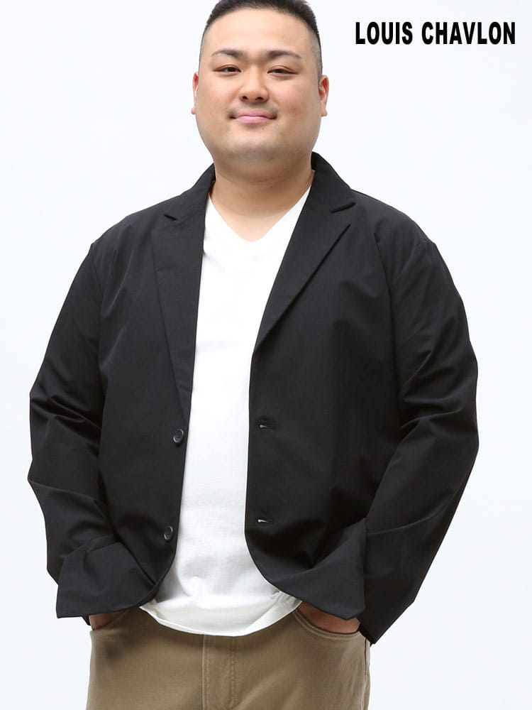 大きいサイズ メンズ LOUIS CHAVLON (ルイシャブロン) ストレッチ 裏面サラッと シングル 2ツ釦 ジャケット