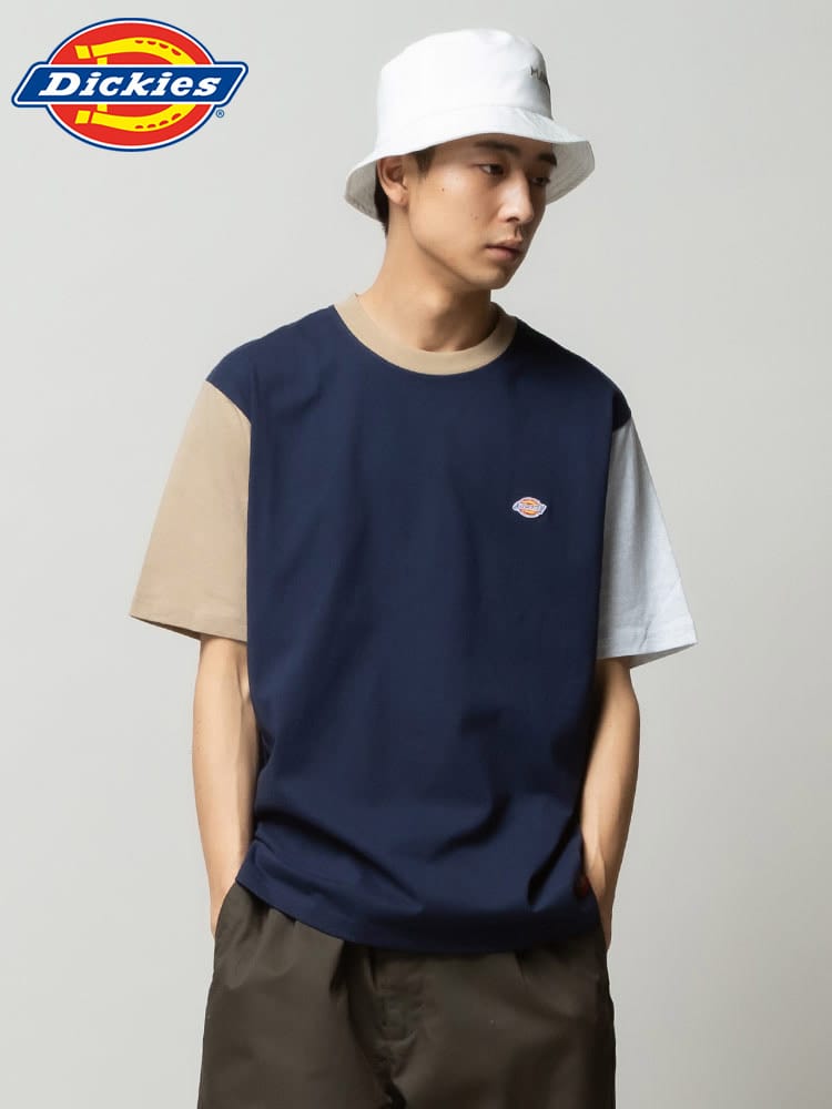 Dickies (ディッキーズ) 綿100％ ミニワッペン付き クルーネック 半袖 Tシャツ