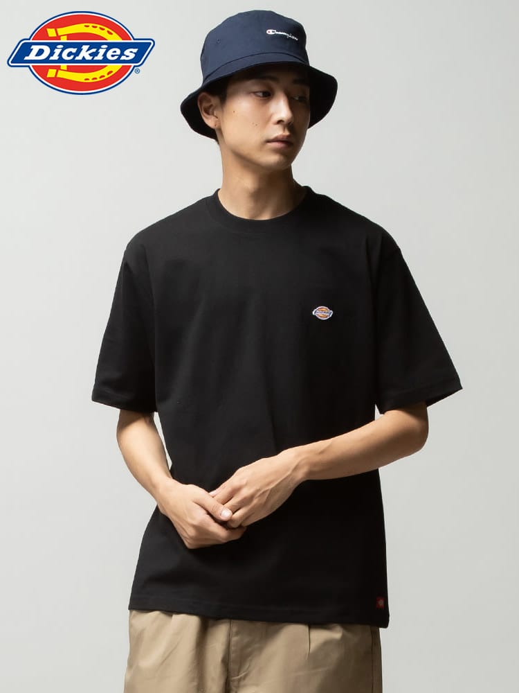 Dickies (ディッキーズ) 綿100％ ミニワッペン付き クルーネック 半袖 Tシャツ