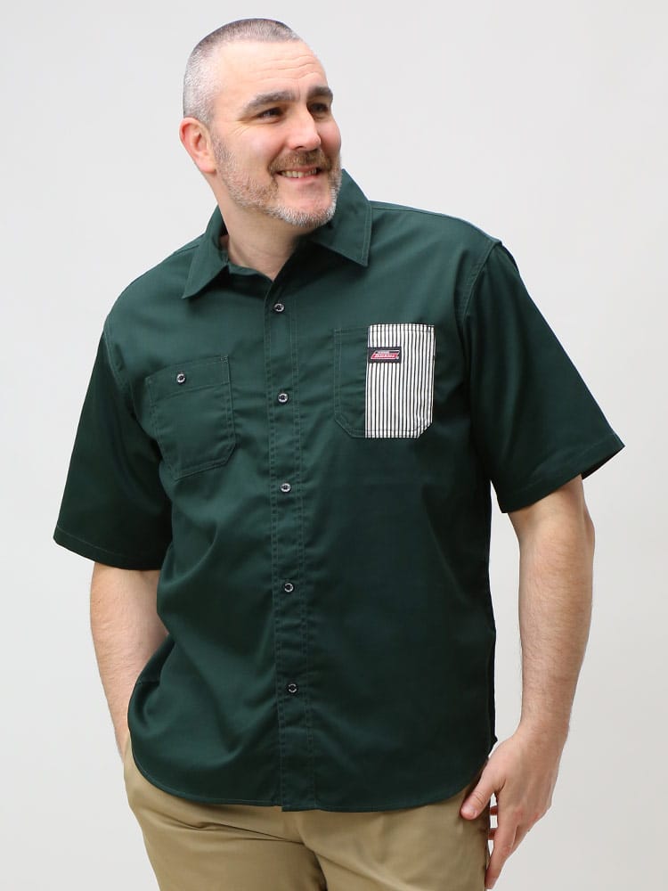 大きいサイズ メンズ GENUINE DICKIES (ジェニュインディッキーズ) ツイル ポケット 半袖 ワークシャツ