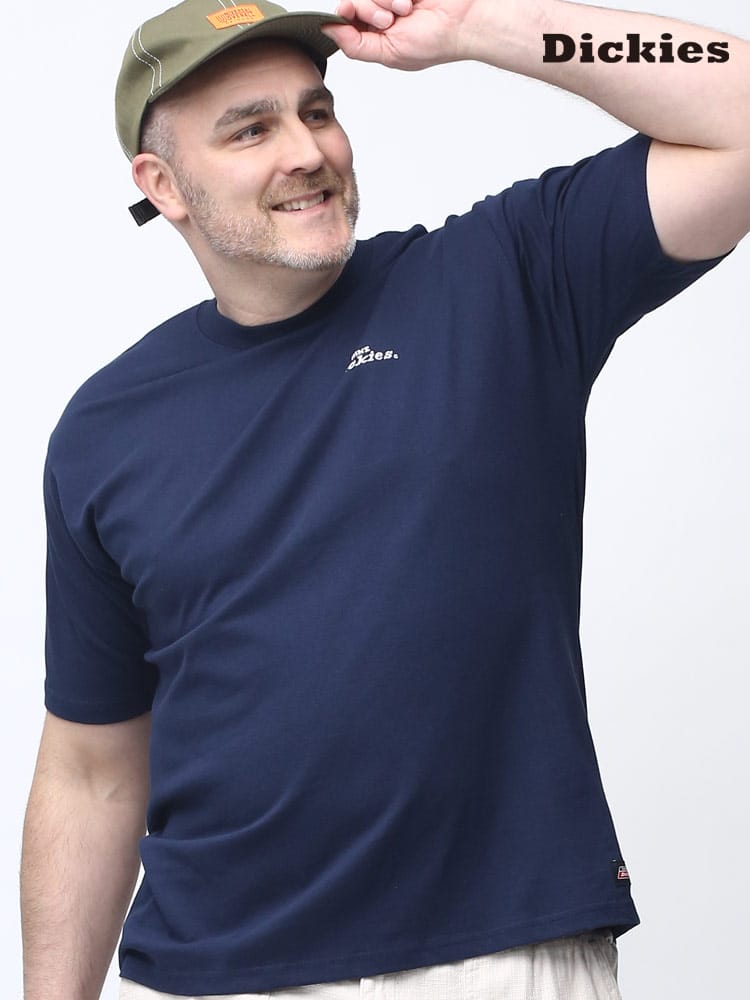 大きいサイズ メンズ GENUINE DICKIES (ジェニュインディッキーズ) バックプリント クルーネック 半袖 Tシャツ