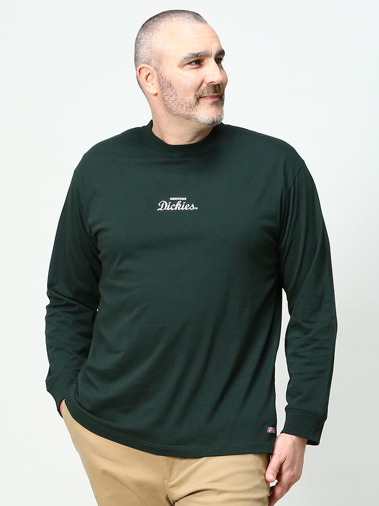 大きいサイズ メンズ GENUINE DICKIES (ジェニュインディッキーズ) 天竺 クルーネック 長袖 Tシャツ