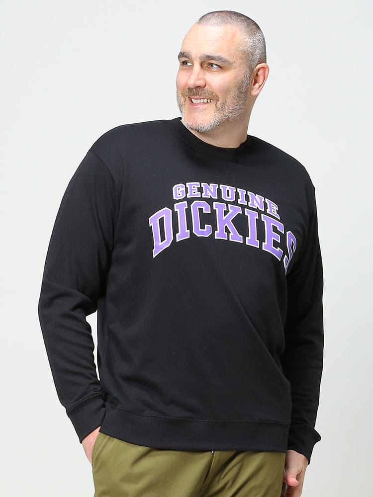 大きいサイズ メンズ GENUINE DICKIES (ジェニュインディッキーズ) カレッジプリント クルーネック トレーナー