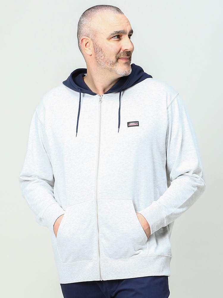 在庫処分 返品交換不可 大きいサイズ メンズ GENUINE DICKIES (ジェニュインディッキーズ) 裏毛 バイカラー フルジップ パーカー
